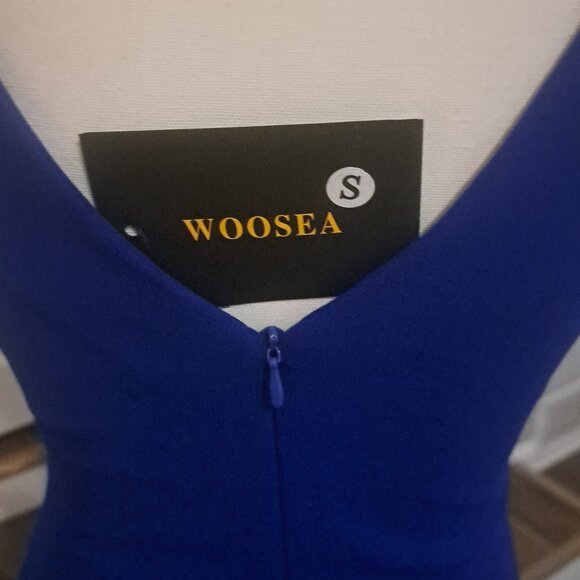 Woosea Royal Blue Sleeveless V-Neck Split Evening Long Dress Size Small NWT - Picture 7 of 10